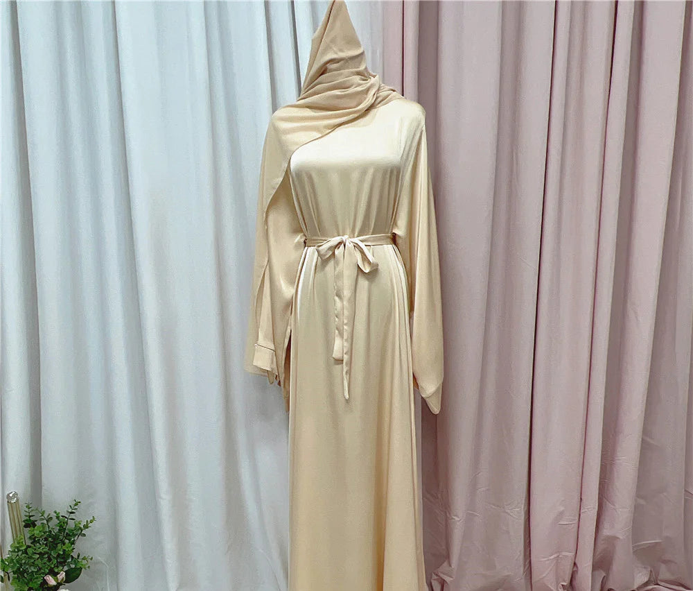 #503 Stain Closed Abaya with Pocket