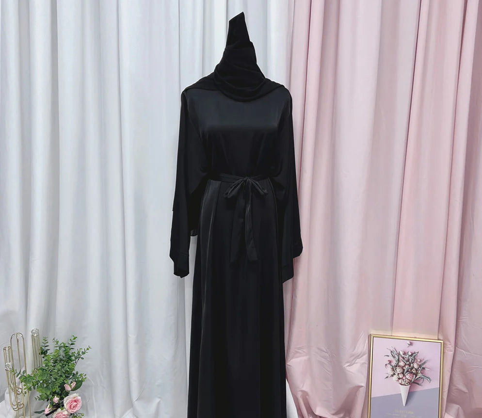 #503 Stain Closed Abaya with Pocket