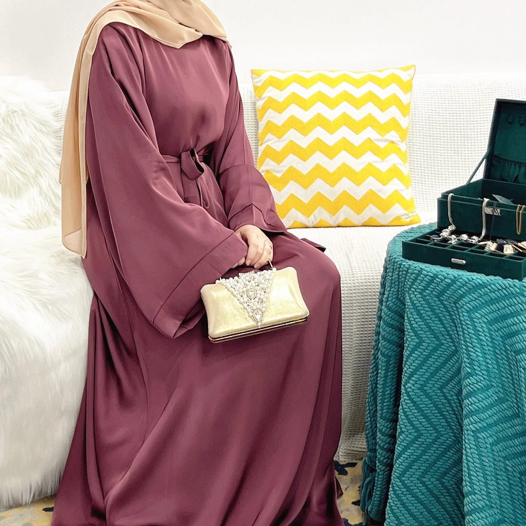 #503 Stain Closed Abaya with Pocket