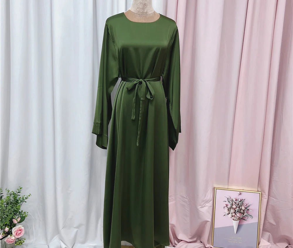 #503 Stain Closed Abaya with Pocket