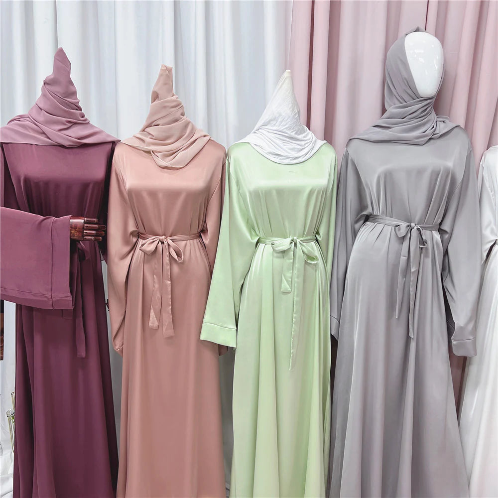 #503 Stain Closed Abaya with Pocket